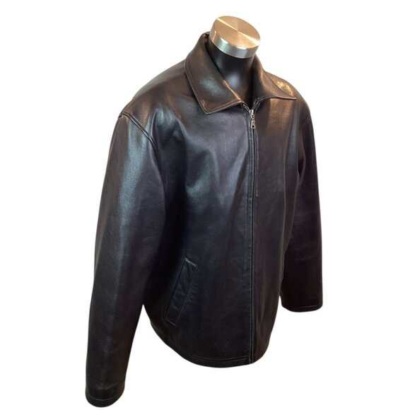Jos. A. Bank Executive Collection Mens Large Leather Dress Jacket Black - Picture 4 of 10